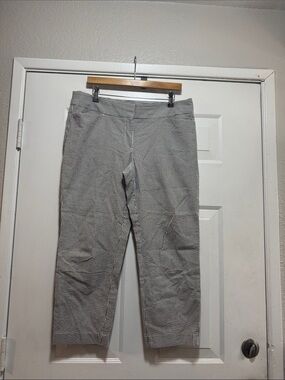 LOFT Black and White Pinstripe Ankle Pants